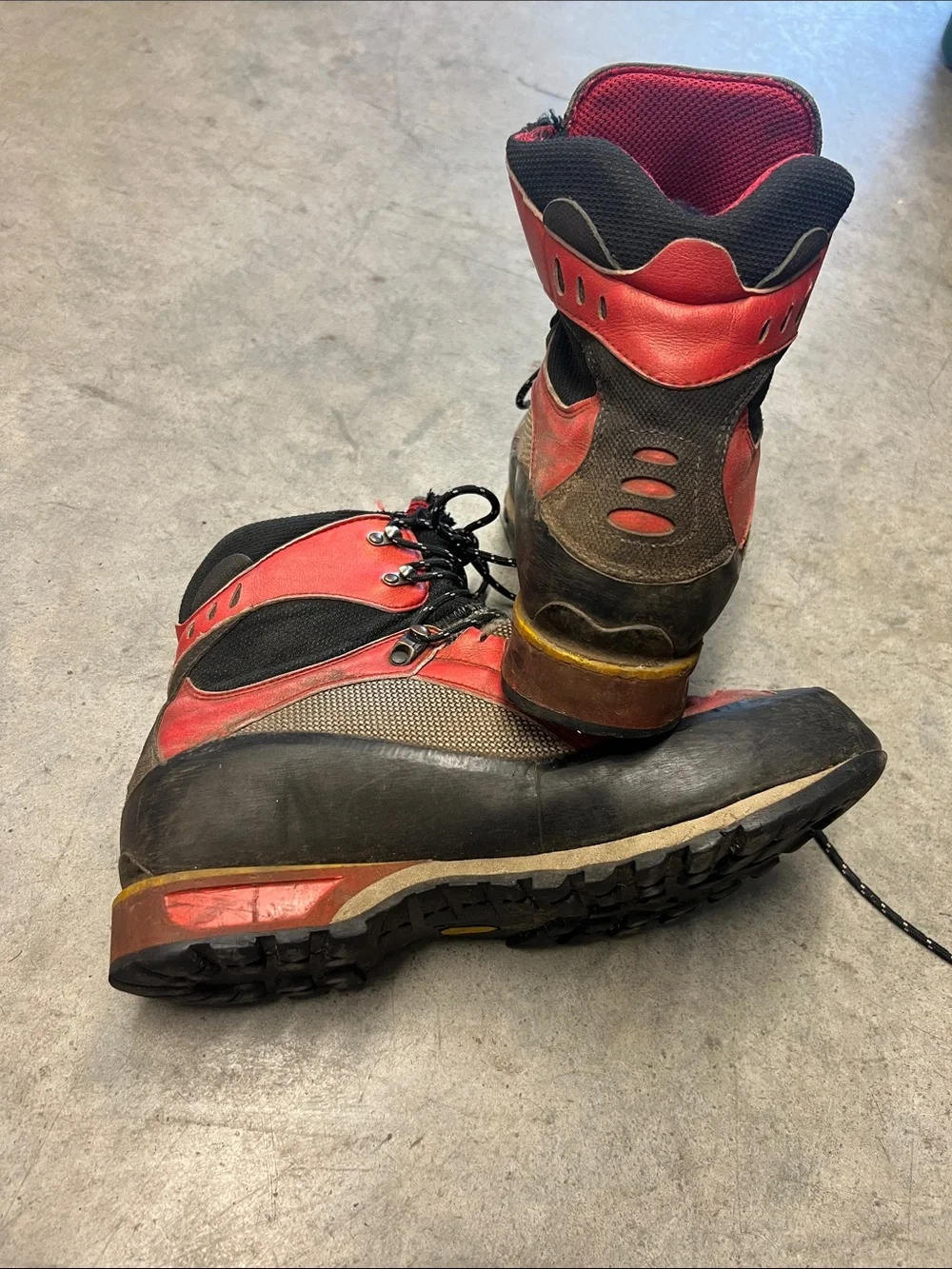 La Sportiva Red and Black Mountaineering Boots